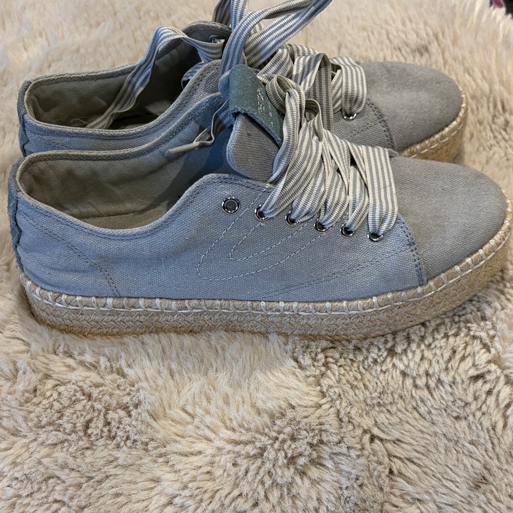 Tretorn Gray Canvas Espadrille Sneakers